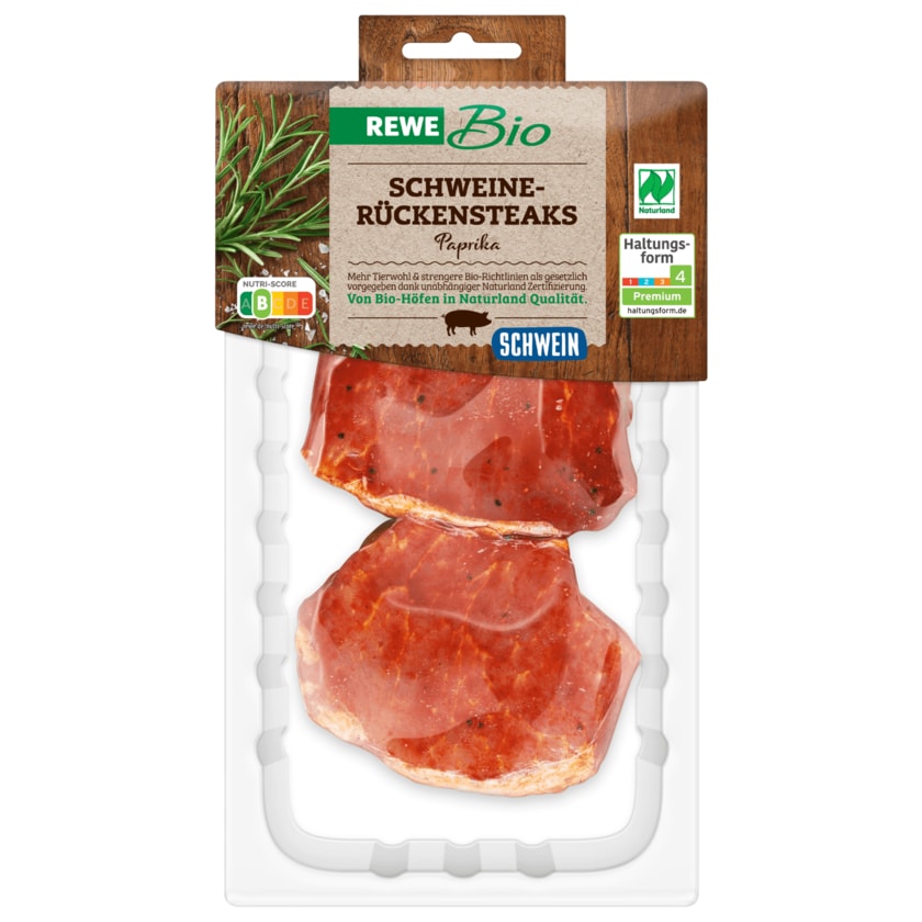 REWE Bio Schweine-Rückensteak Paprika 2 Stück